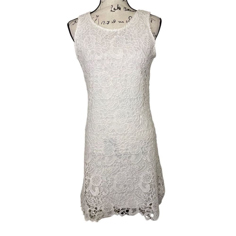 Blanc du Nil crochet white‎ dress, Size T2/38
